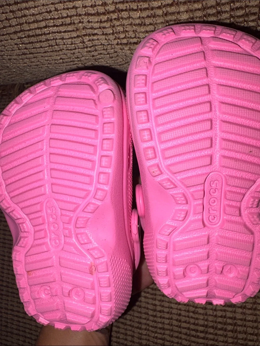 Child Size 4 Pink CROC Lined Clog Shoes